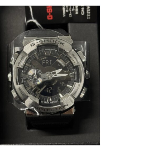NWT G-Shock Men's Analog-Digital Black Resin Strap 52mm, GM110-1A Black & Silver - Picture 4 of 5